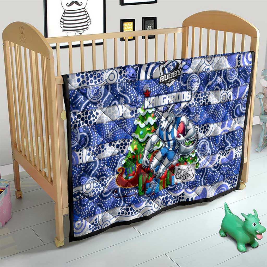 Kangaroos Football Merry Christmas Quilt Indigenous Australian Art