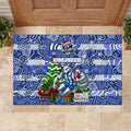 Kangaroos Football Merry Christmas Rubber Doormat Indigenous Australian Art