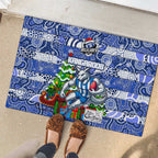 Kangaroos Football Merry Christmas Rubber Doormat Indigenous Australian Art