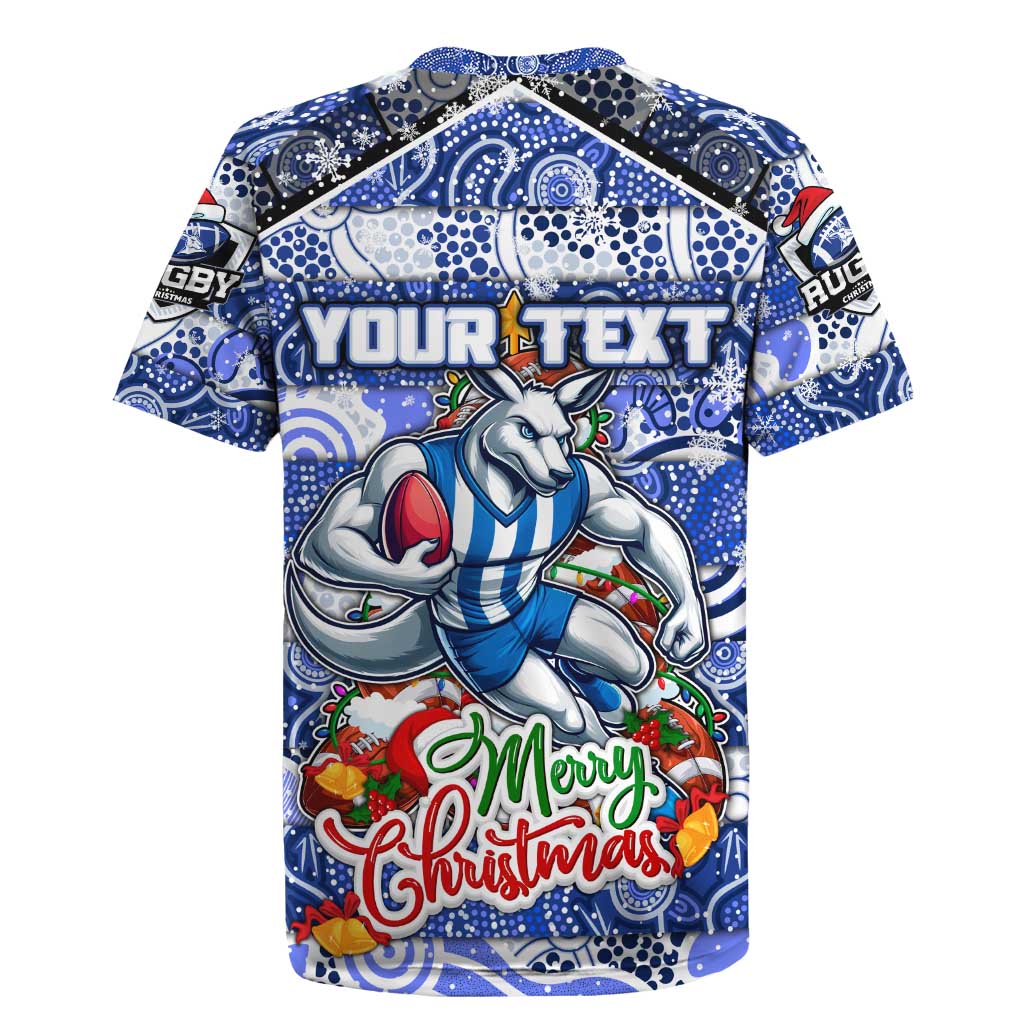 Custom Kangaroos Rugby Merry Christmas Rugby Jersey Indigenous Australian Art