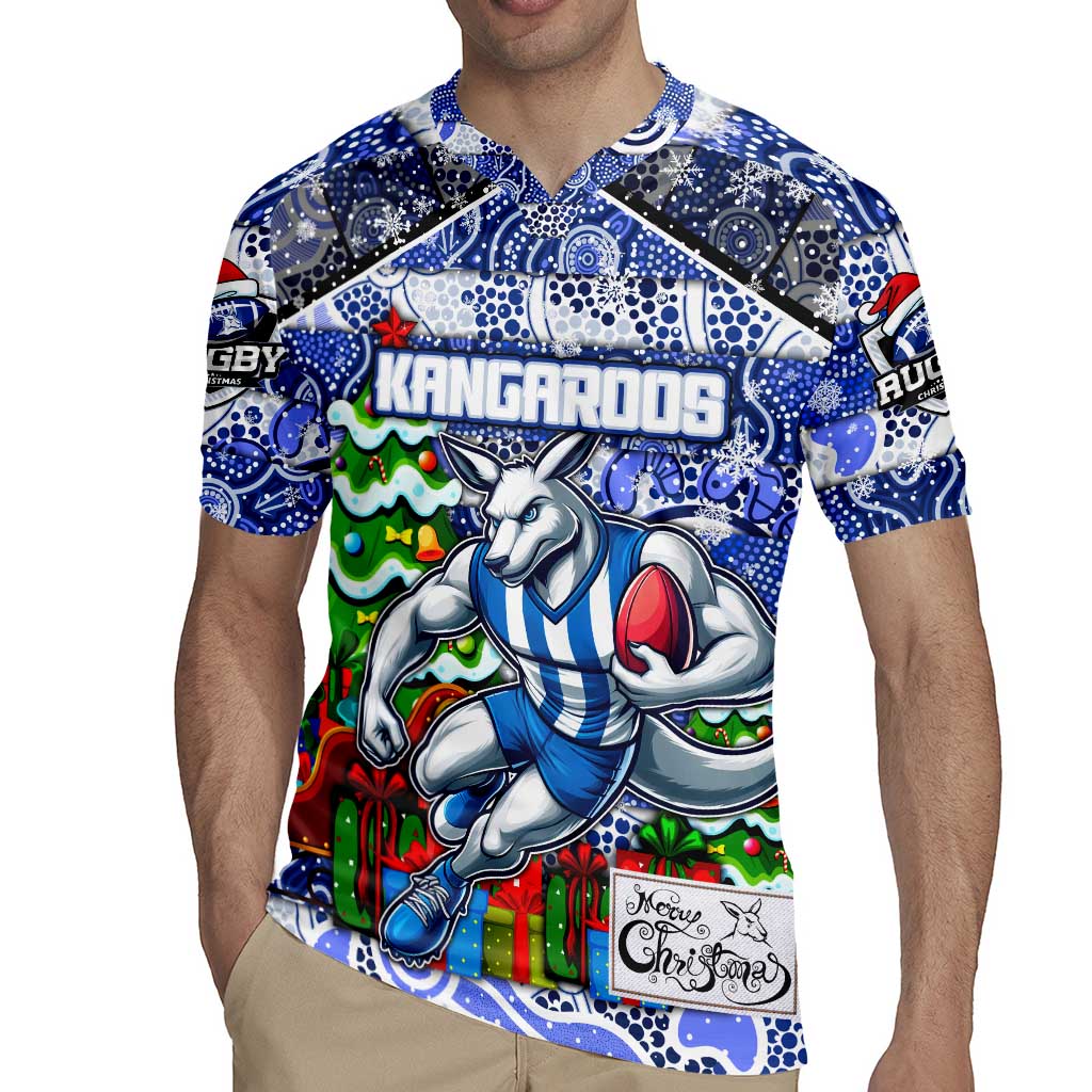 Custom Kangaroos Rugby Merry Christmas Rugby Jersey Indigenous Australian Art