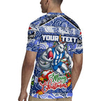 Custom Kangaroos Rugby Merry Christmas Rugby Jersey Indigenous Australian Art