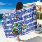 Kangaroos Football Merry Christmas Sarong Indigenous Australian Art