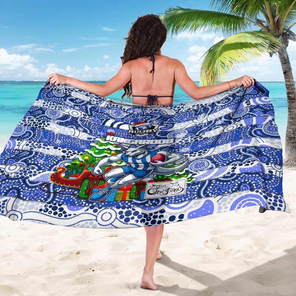 Kangaroos Football Merry Christmas Sarong Indigenous Australian Art