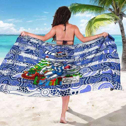 Kangaroos Football Merry Christmas Sarong Indigenous Australian Art