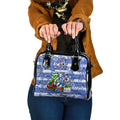 Kangaroos Football Merry Christmas Shoulder Handbag Indigenous Australian Art