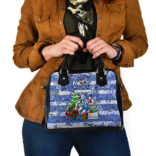Kangaroos Football Merry Christmas Shoulder Handbag Indigenous Australian Art