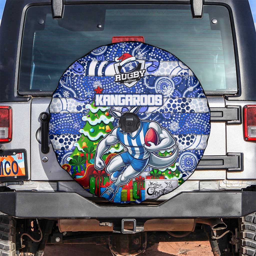 Kangaroos Football Merry Christmas Spare Tire Cover Indigenous Australian Art