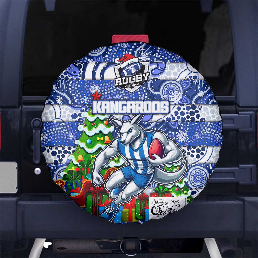 Kangaroos Football Merry Christmas Spare Tire Cover Indigenous Australian Art