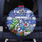 Kangaroos Football Merry Christmas Spare Tire Cover Indigenous Australian Art