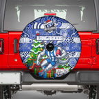 Kangaroos Football Merry Christmas Spare Tire Cover Indigenous Australian Art