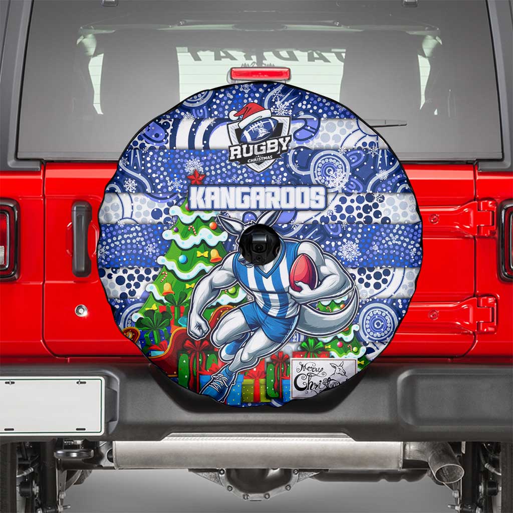 Kangaroos Football Merry Christmas Spare Tire Cover Indigenous Australian Art