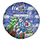 Kangaroos Football Merry Christmas Spare Tire Cover Indigenous Australian Art