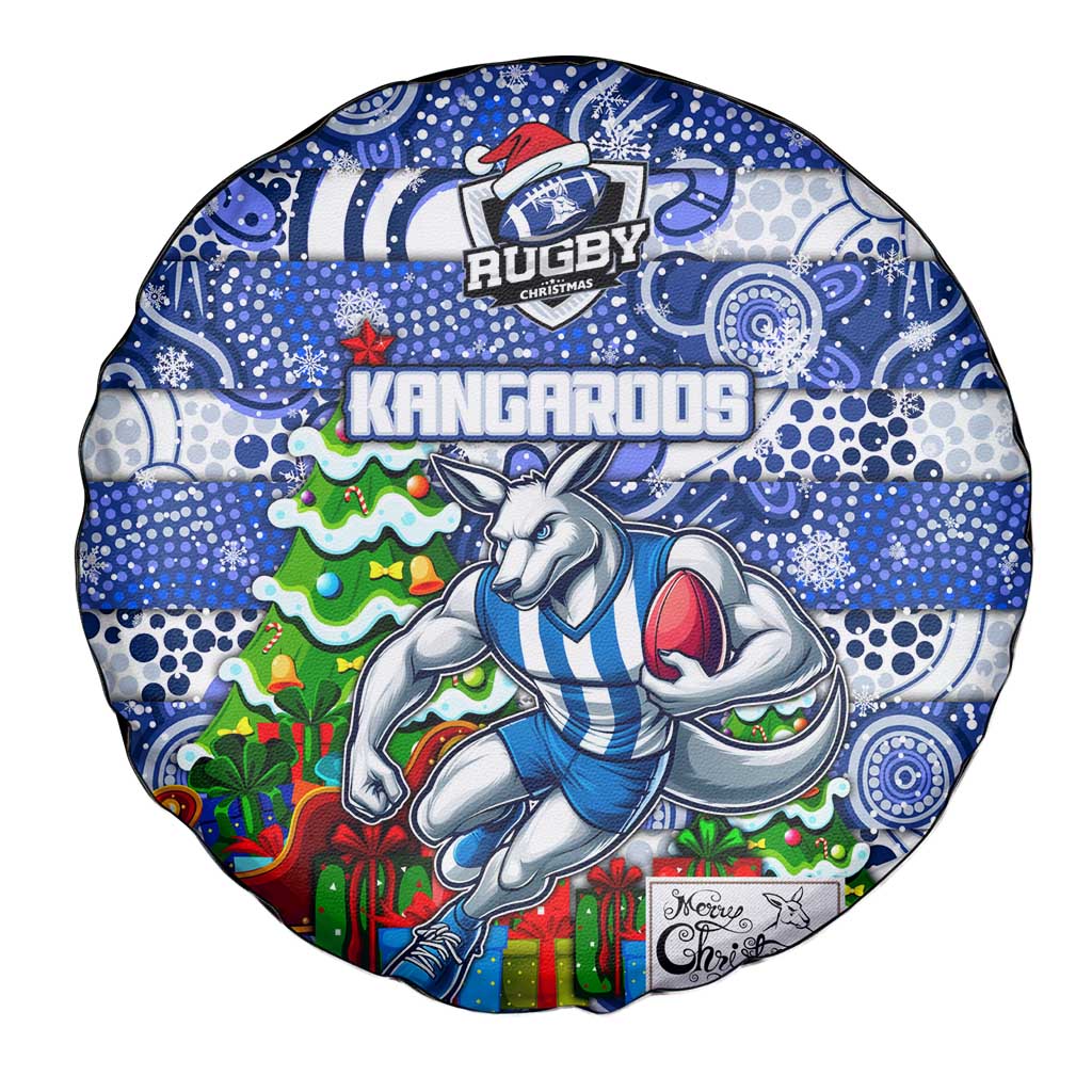 Kangaroos Football Merry Christmas Spare Tire Cover Indigenous Australian Art