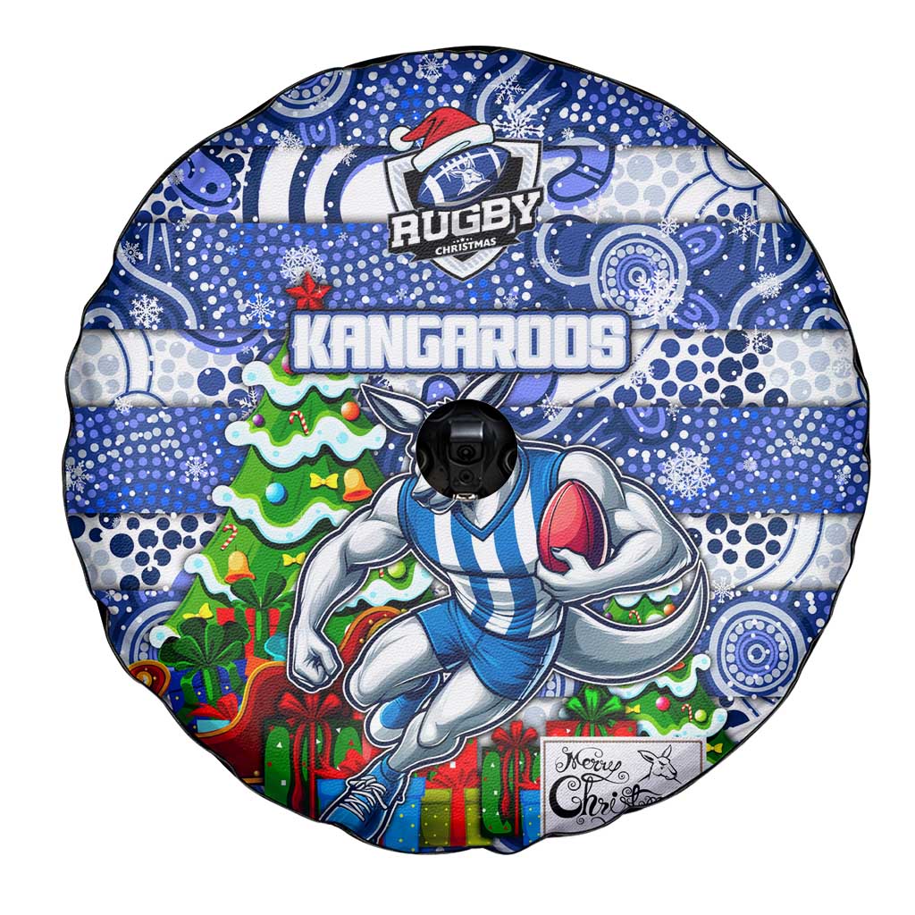 Kangaroos Football Merry Christmas Spare Tire Cover Indigenous Australian Art