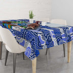 Kangaroos Football Merry Christmas Tablecloth Indigenous Australian Art