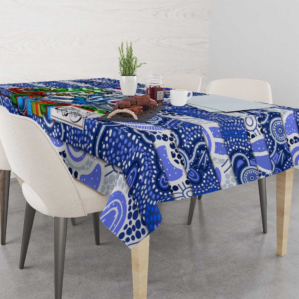 Kangaroos Football Merry Christmas Tablecloth Indigenous Australian Art