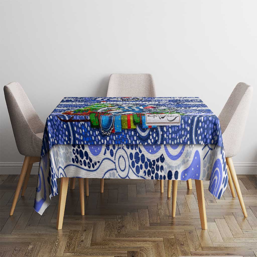 Kangaroos Football Merry Christmas Tablecloth Indigenous Australian Art