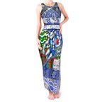 Custom Kangaroos Rugby Merry Christmas Tank Maxi Dress Indigenous Australian Art