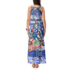Custom Kangaroos Rugby Merry Christmas Tank Maxi Dress Indigenous Australian Art