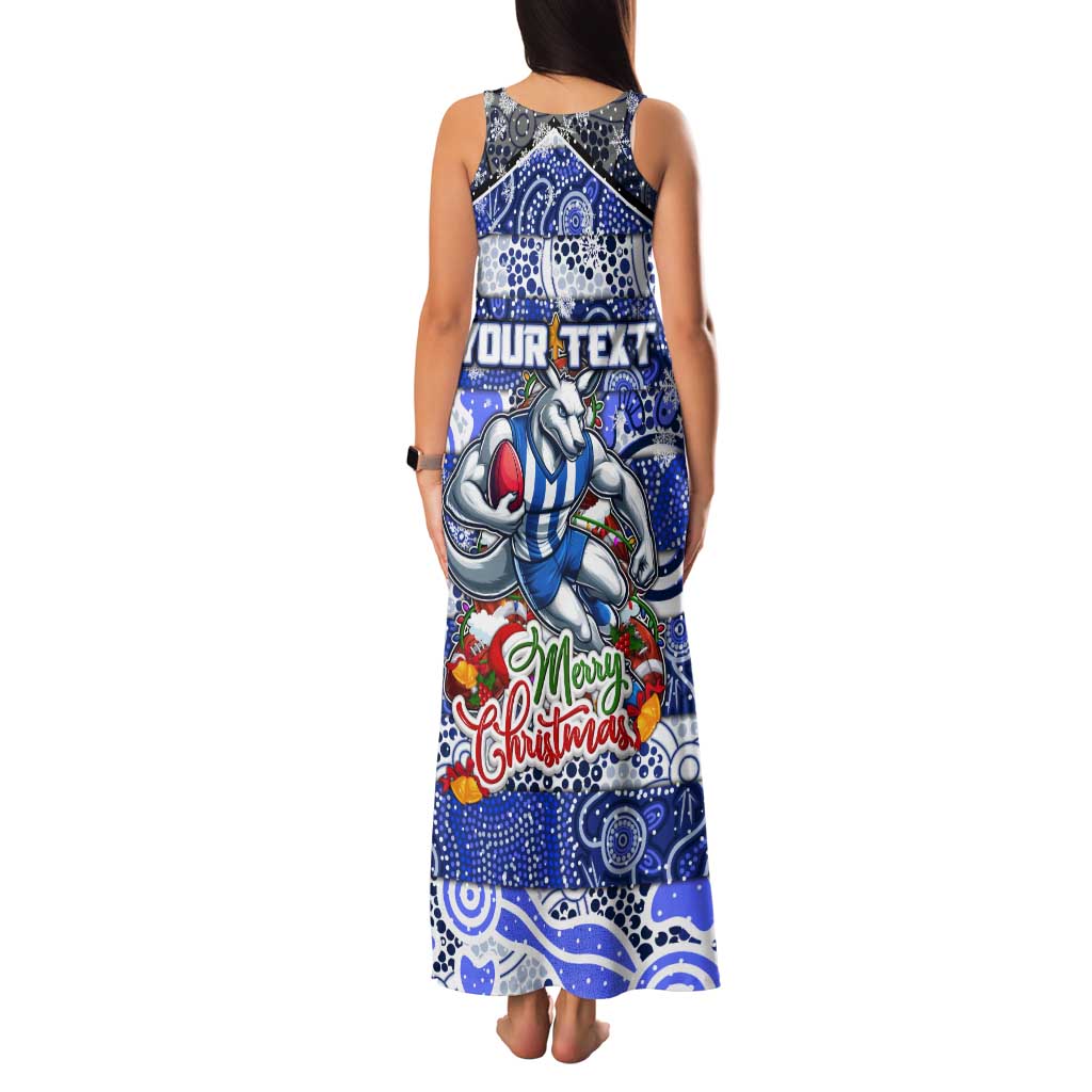 Custom Kangaroos Rugby Merry Christmas Tank Maxi Dress Indigenous Australian Art