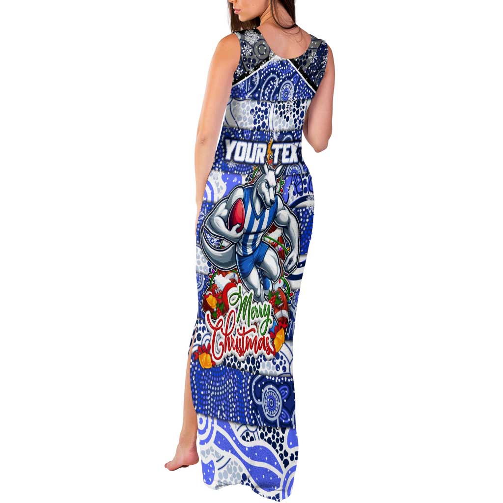 Custom Kangaroos Rugby Merry Christmas Tank Maxi Dress Indigenous Australian Art