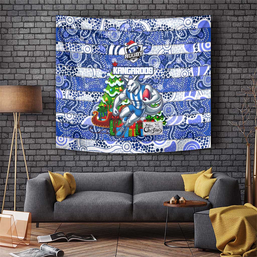 Kangaroos Football Merry Christmas Tapestry Indigenous Australian Art