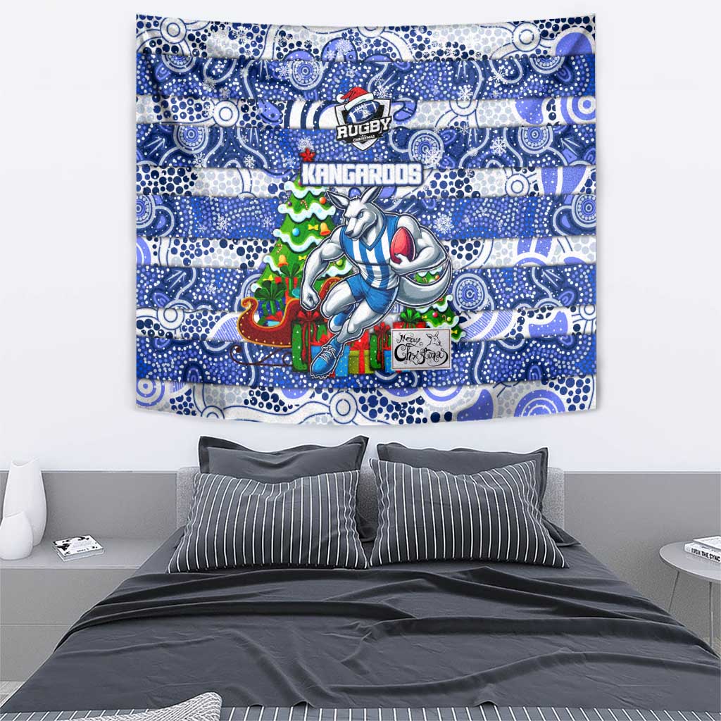 Kangaroos Football Merry Christmas Tapestry Indigenous Australian Art