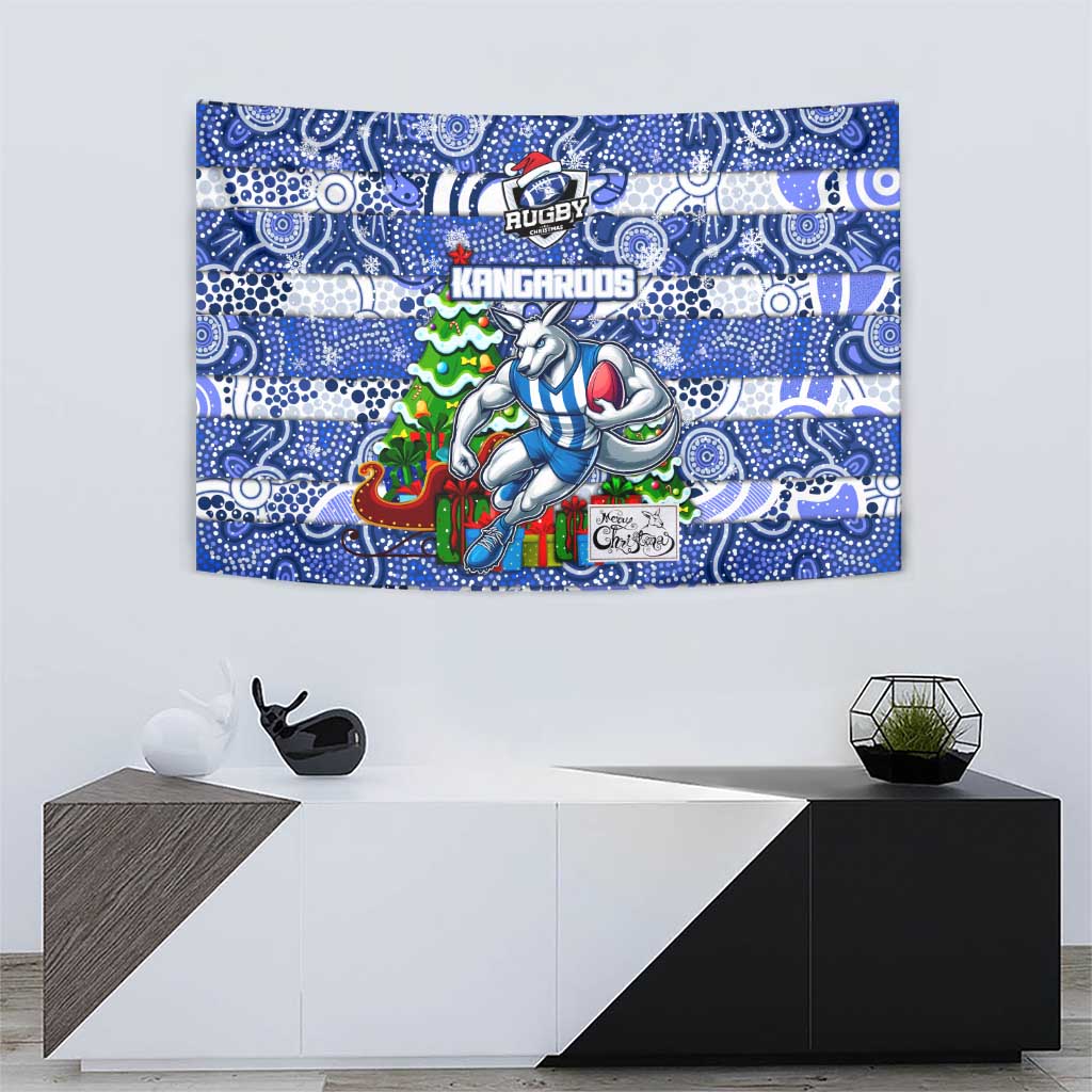Kangaroos Football Merry Christmas Tapestry Indigenous Australian Art
