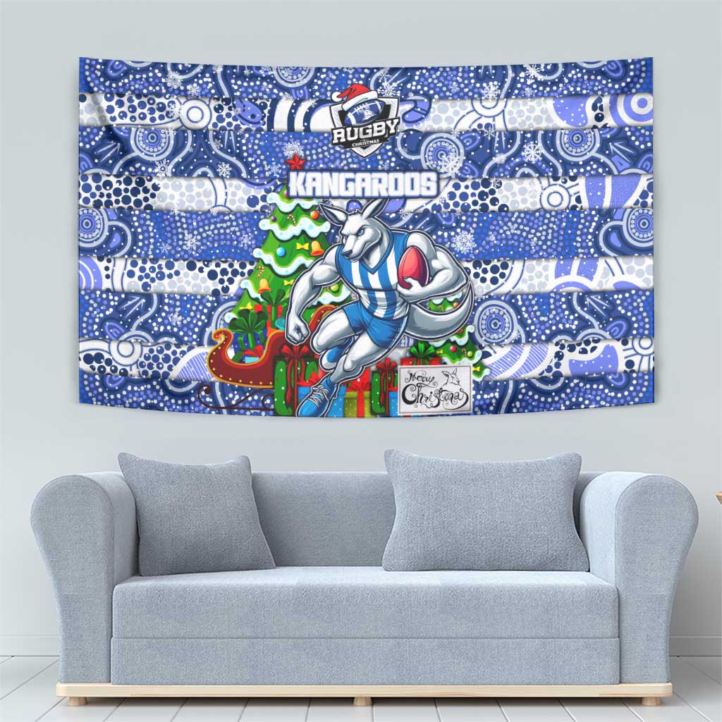 Kangaroos Football Merry Christmas Tapestry Indigenous Australian Art