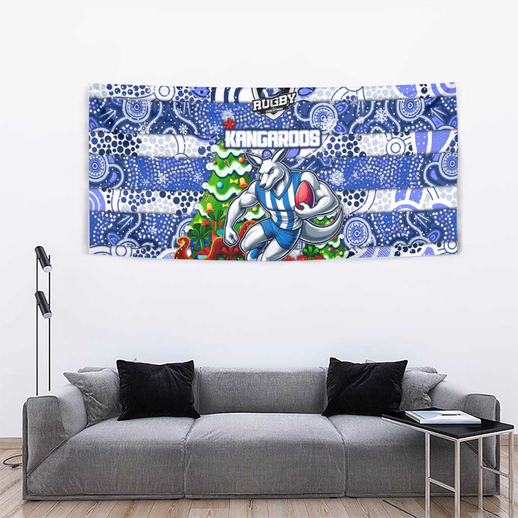 Kangaroos Football Merry Christmas Tapestry Indigenous Australian Art