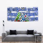 Kangaroos Football Merry Christmas Tapestry Indigenous Australian Art