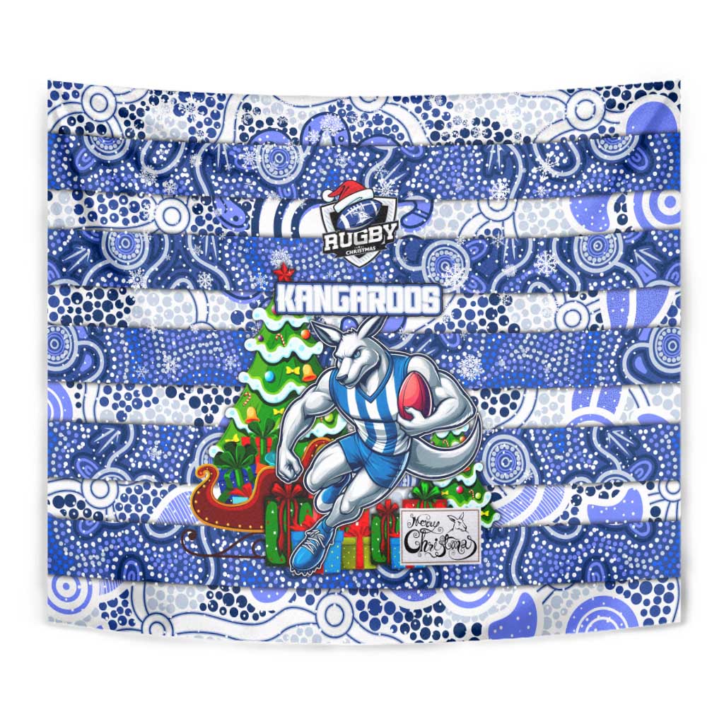Kangaroos Football Merry Christmas Tapestry Indigenous Australian Art
