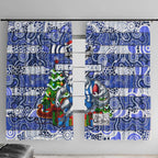 Kangaroos Football Merry Christmas Window Curtain Indigenous Australian Art