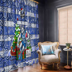 Kangaroos Football Merry Christmas Window Curtain Indigenous Australian Art