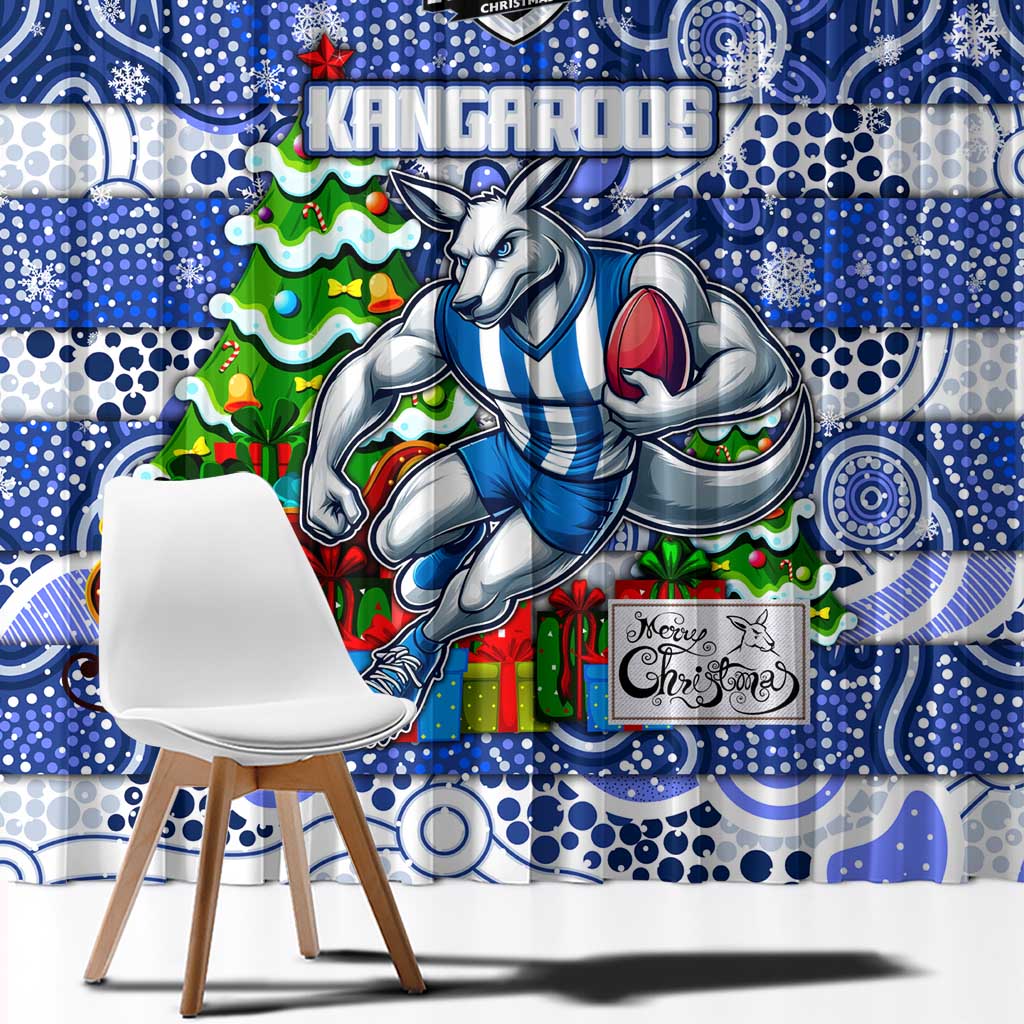 Kangaroos Football Merry Christmas Window Curtain Indigenous Australian Art