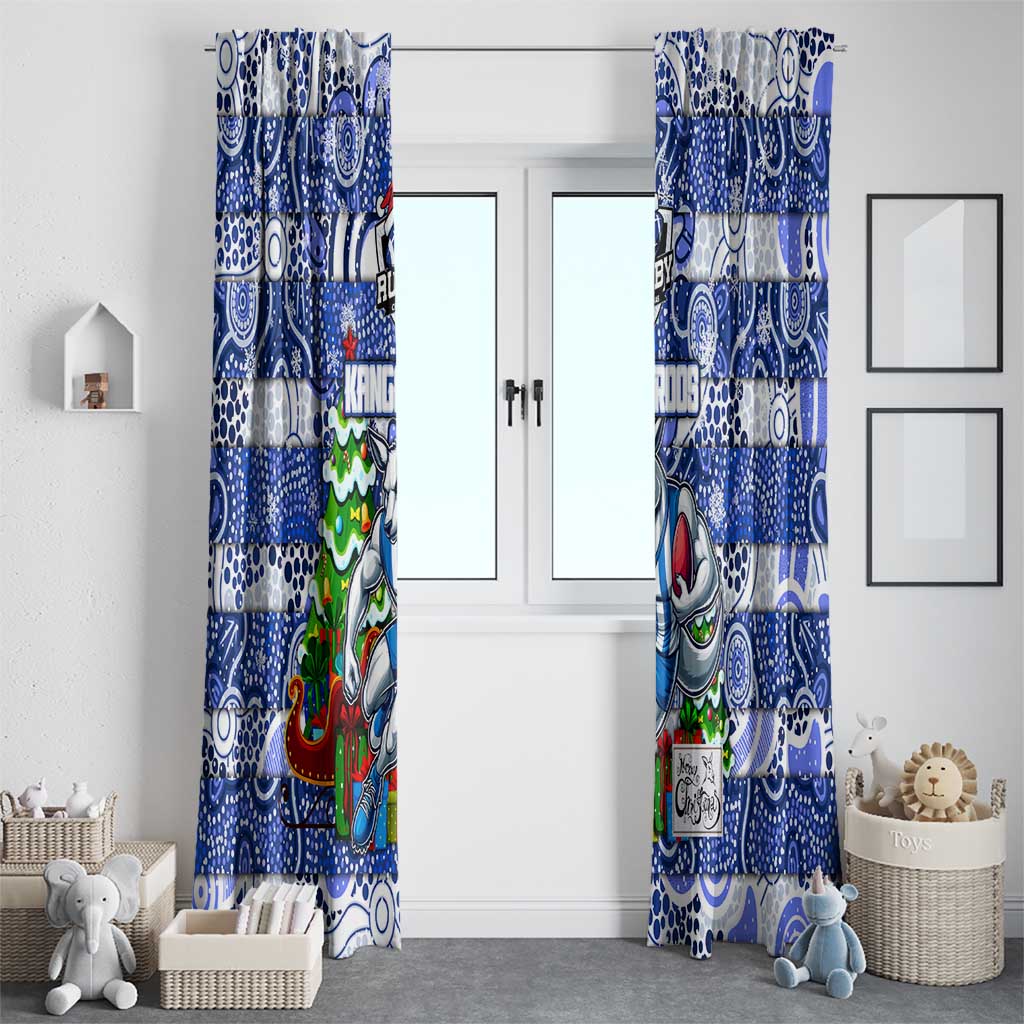 Kangaroos Football Merry Christmas Window Curtain Indigenous Australian Art