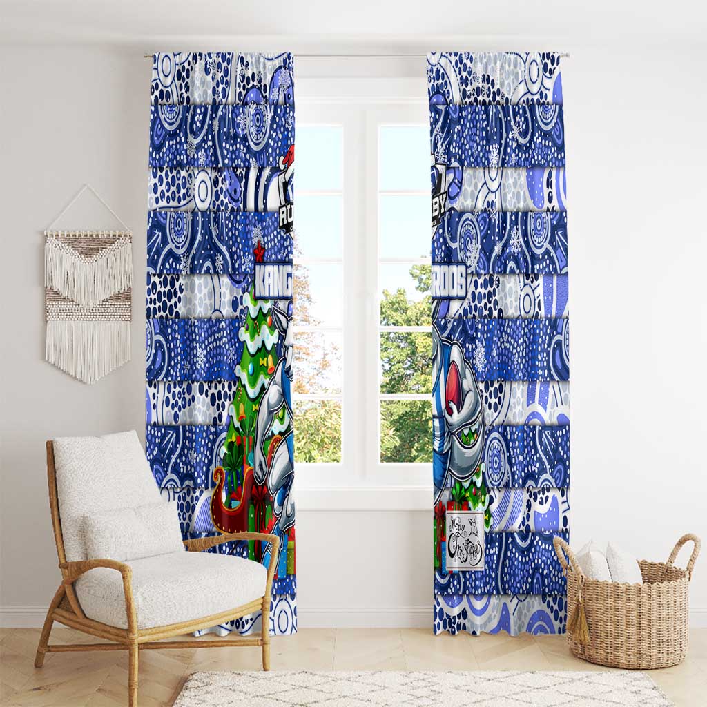 Kangaroos Football Merry Christmas Window Curtain Indigenous Australian Art