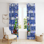 Kangaroos Football Merry Christmas Window Curtain Indigenous Australian Art