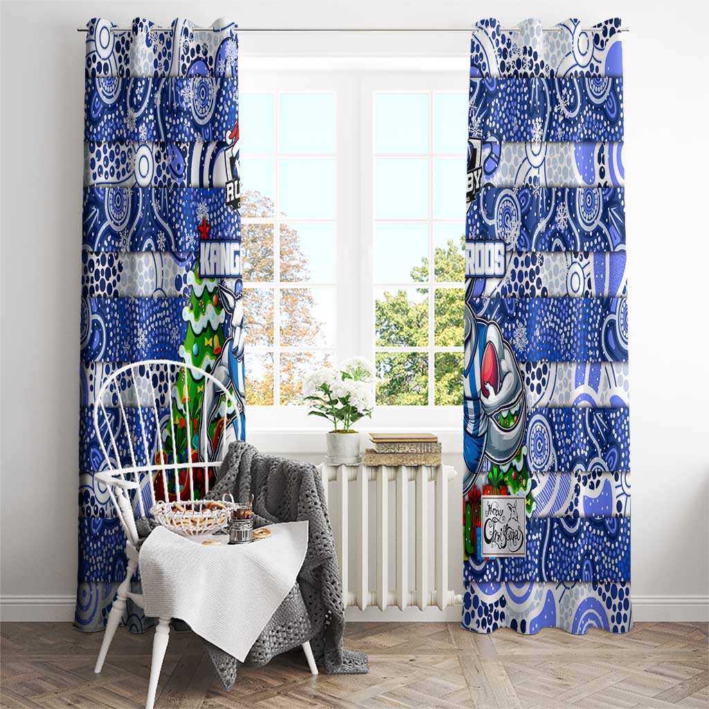 Kangaroos Football Merry Christmas Window Curtain Indigenous Australian Art