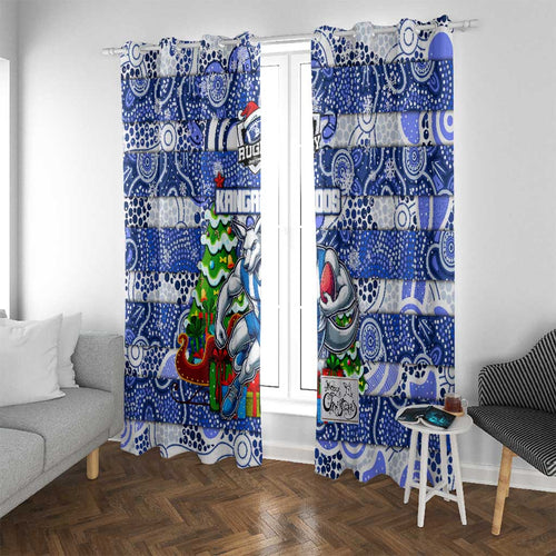 Kangaroos Football Merry Christmas Window Curtain Indigenous Australian Art