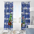 Kangaroos Football Merry Christmas Window Curtain Indigenous Australian Art