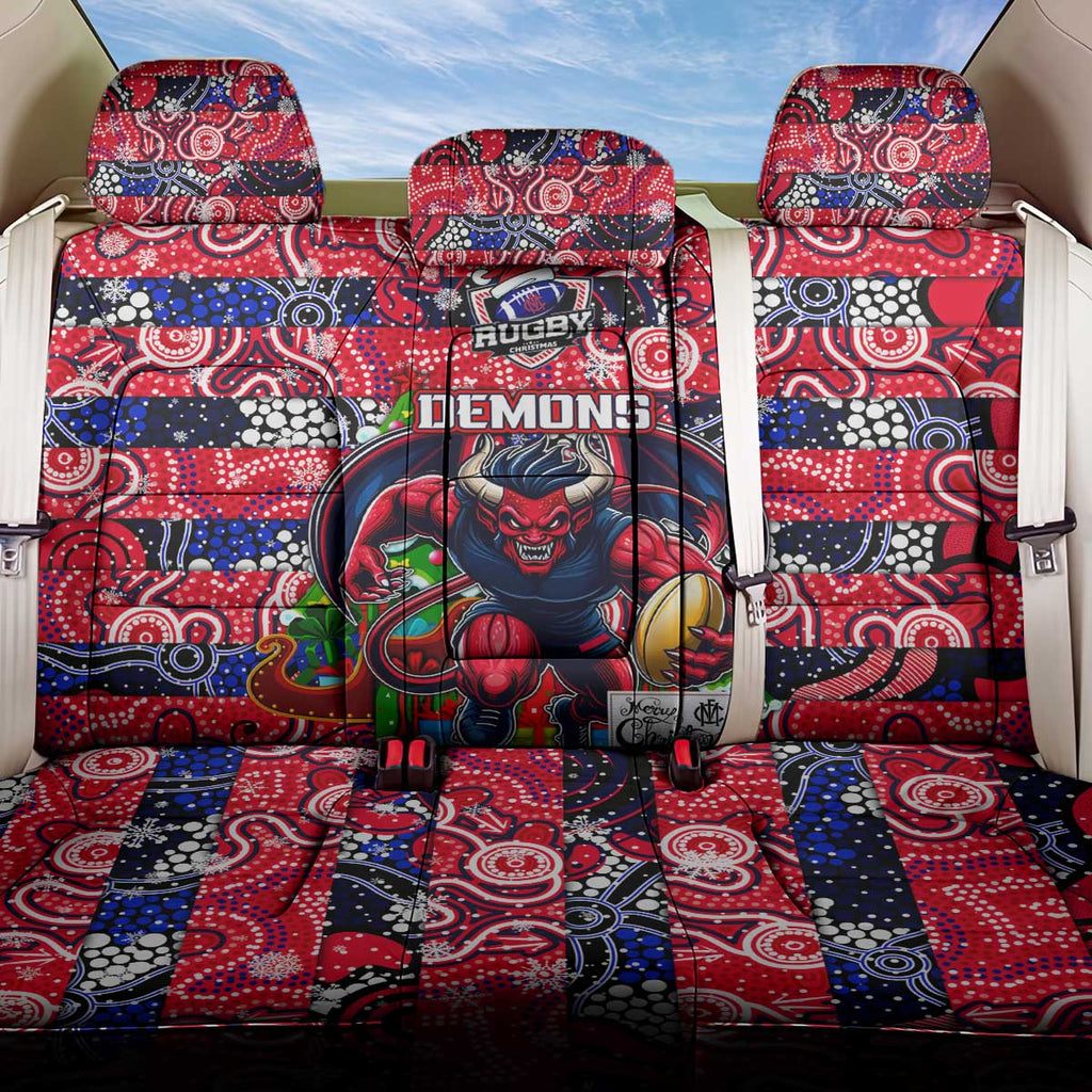 Demons Football Merry Christmas Back Car Seat Cover Indigenous Australian Art