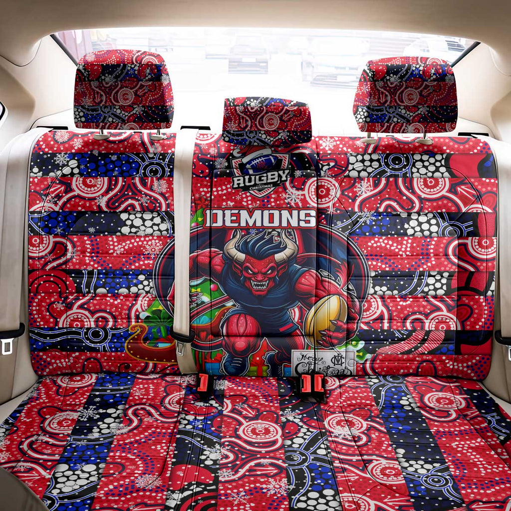 Demons Football Merry Christmas Back Car Seat Cover Indigenous Australian Art