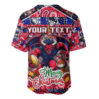 Custom Demons Rugby Merry Christmas Baseball Jersey Indigenous Australian Art