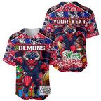 Custom Demons Rugby Merry Christmas Baseball Jersey Indigenous Australian Art