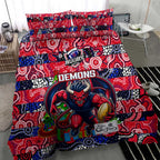 Demons Football Merry Christmas Bedding Set Indigenous Australian Art