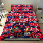 Demons Football Merry Christmas Bedding Set Indigenous Australian Art