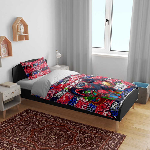 Demons Football Merry Christmas Bedding Set Indigenous Australian Art