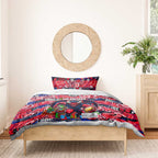 Demons Football Merry Christmas Bedding Set Indigenous Australian Art